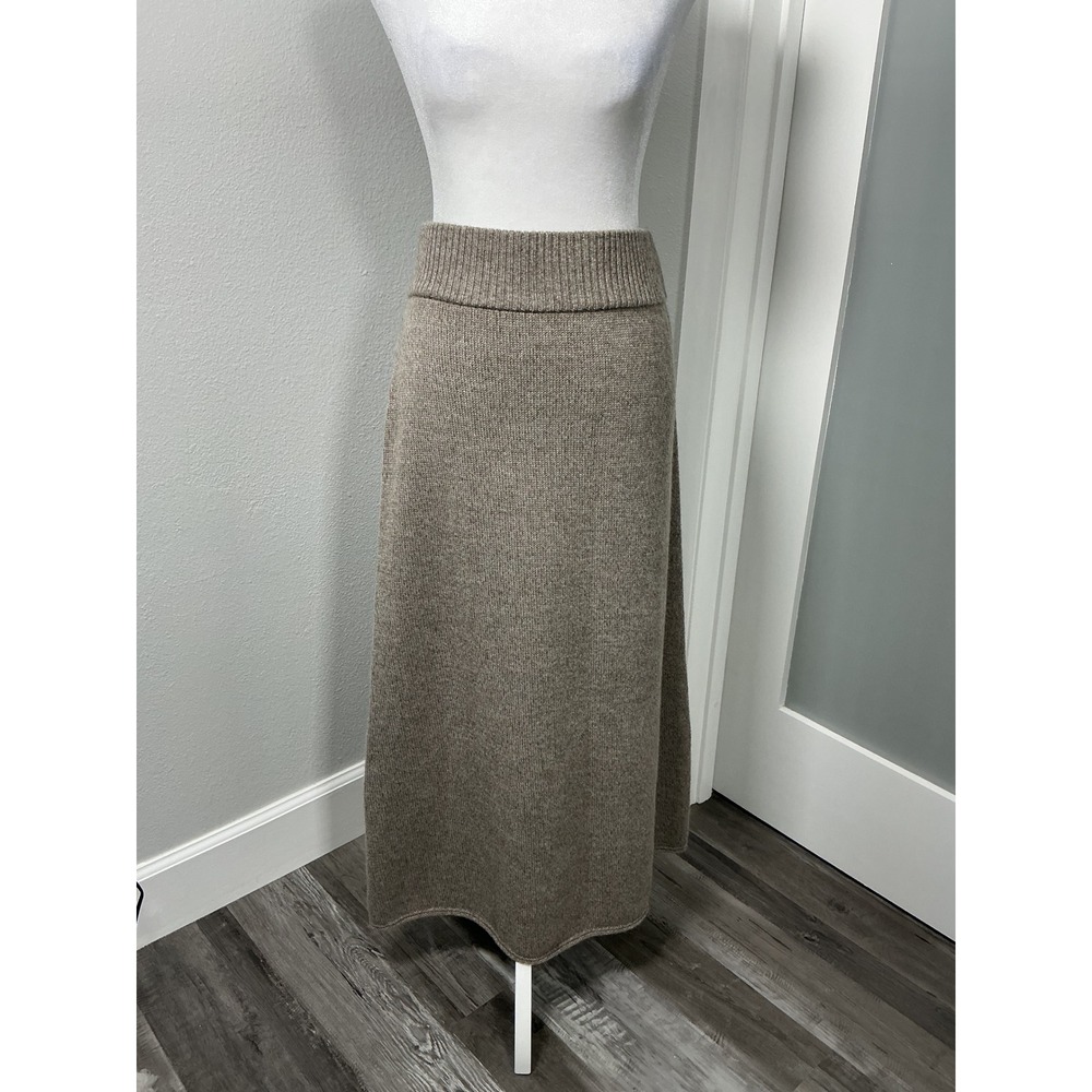 NWT Poetry Alpaca Merino Wool Knitted Maxi Skirt Mushroom Brown Size 10